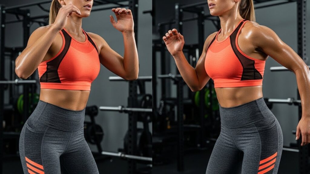 Athletes wearing moisture-wicking sportswear during intense training