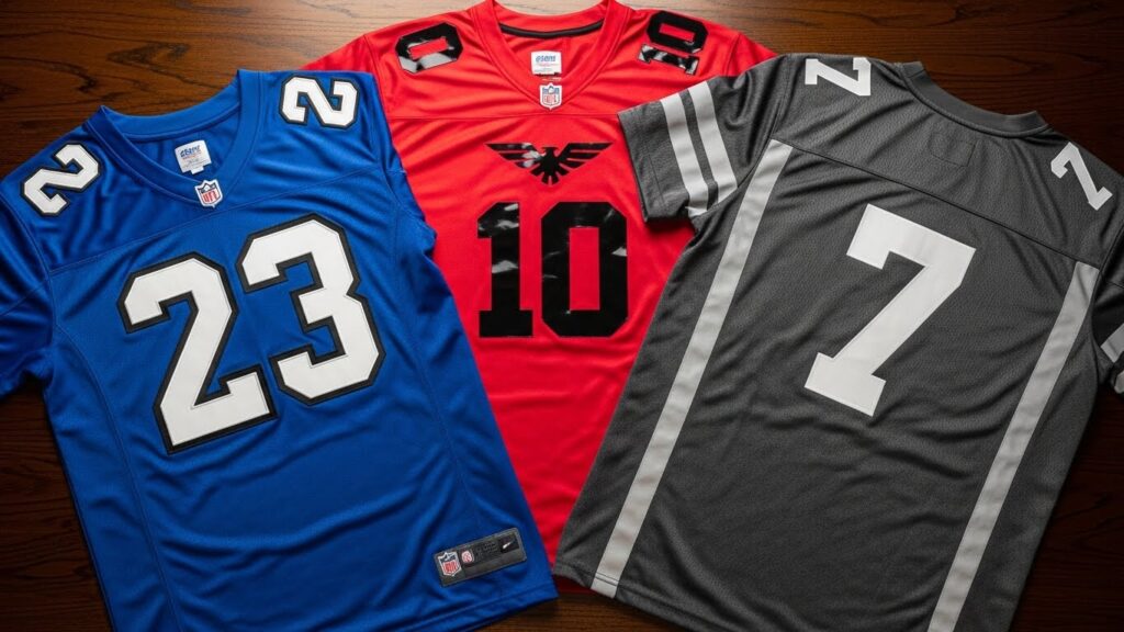 Puff, vinyl, and reflective prints on custom sports jerseys