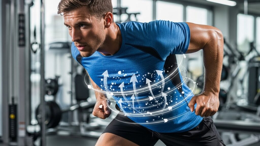 Sweat resistant sportswear fabric with moisture-wicking technology