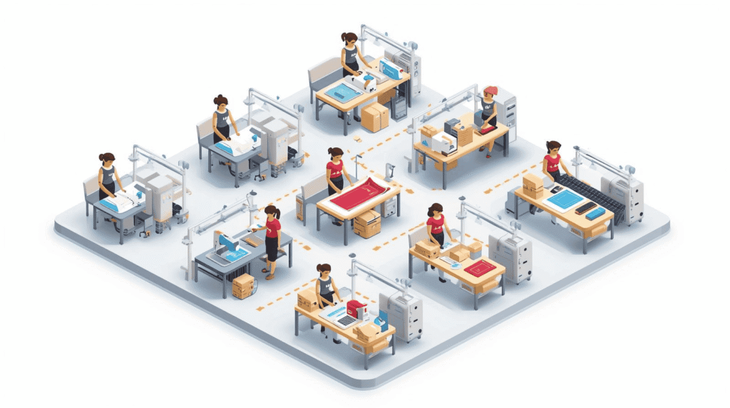 bulk sportswear order process from production to shipping