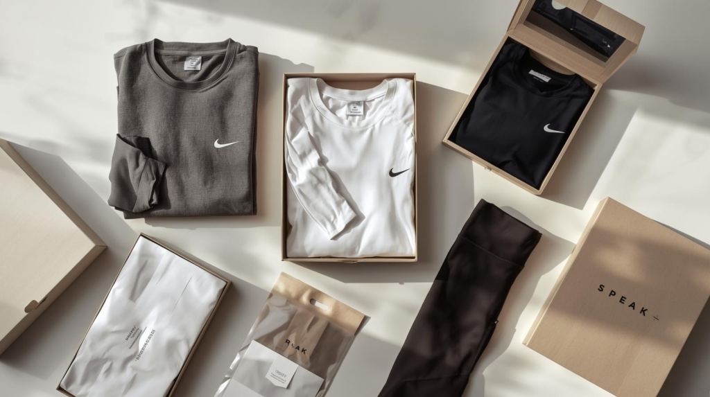 professional packaging for sportswear in branded boxes and eco-friendly mailers