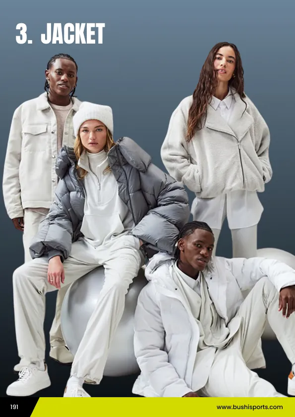 Models wearing custom jackets manufactured by Bushi Sports® for apparel brands