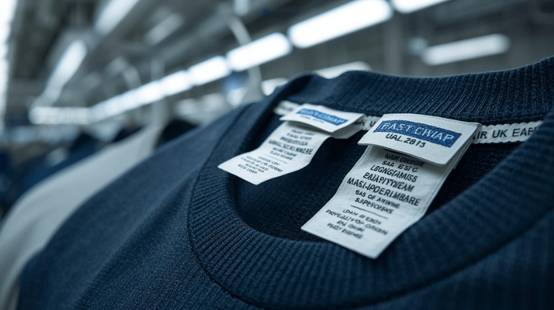 Sportswear labeling requirements for USA, UK, and EU markets