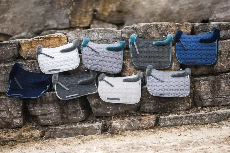 Saddle Pad Construction Guide showing fabrics padding quilting and shape