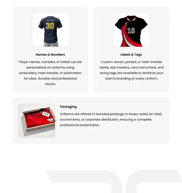 private label handball uniform supplier packaging labels OEM ODM apparel manufacturer