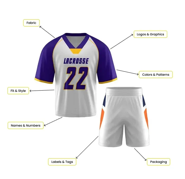 private label lacrosse uniform supplier packaging labels OEM ODM apparel manufacturer