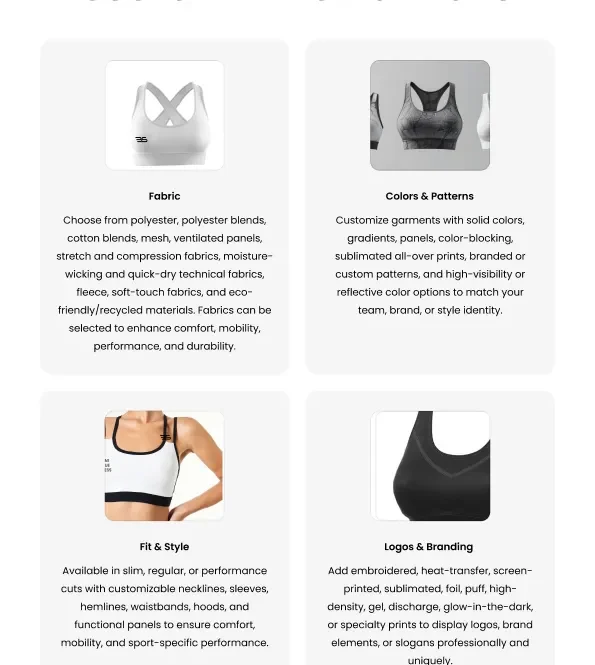 sports bra customization logos sublimation custom teamwear bulk supplier OEM sportswear
