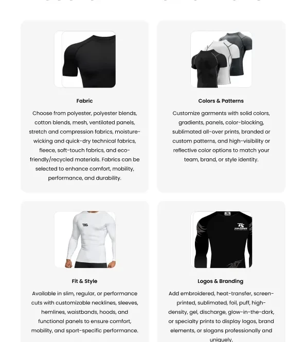 compression shirts customization logos sublimation custom teamwear bulk supplier activewear manufacturer