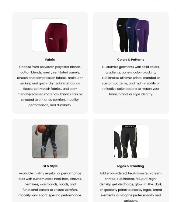 compression tights customization logos sublimation custom teamwear bulk supplier activewear manufacturer