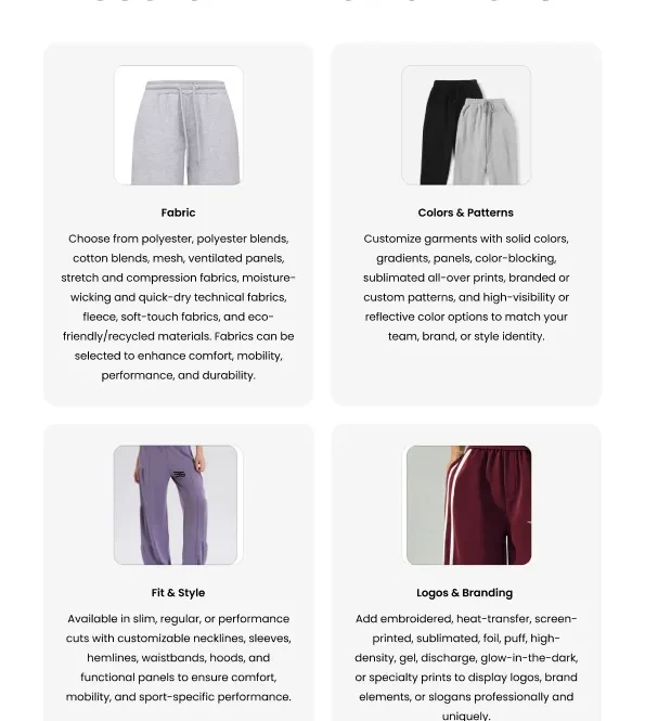 jogger pants customization logos sublimation custom teamwear bulk supplier activewear manufacturer