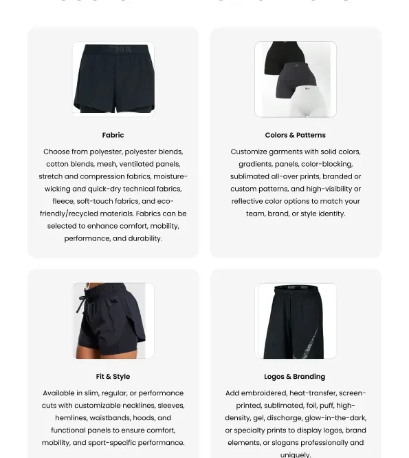 gym shorts customization logos sublimation custom teamwear bulk supplier activewear manufacturer