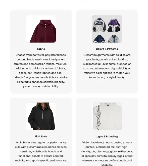 zip up hoodie customization embroidery printing custom teamwear bulk supplier OEM apparel