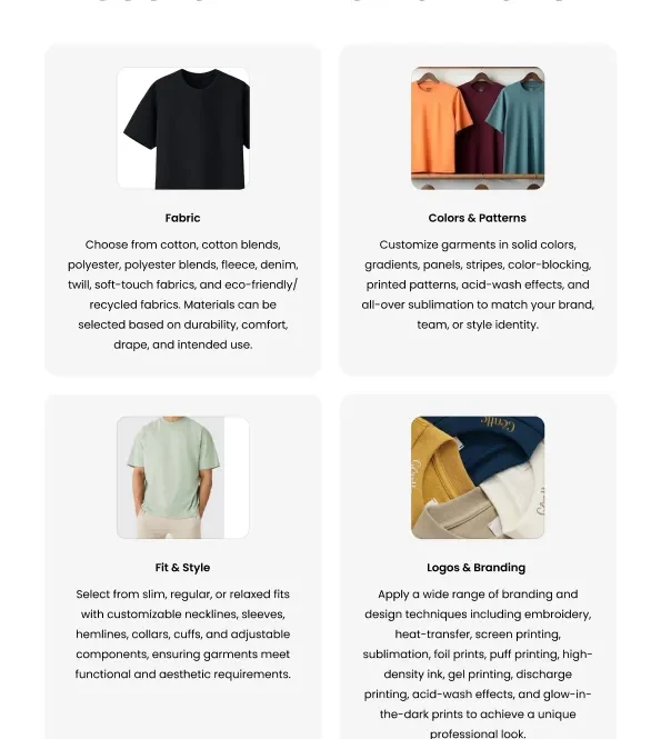 t shirts customization printing embroidery custom teamwear bulk supplier OEM apparel