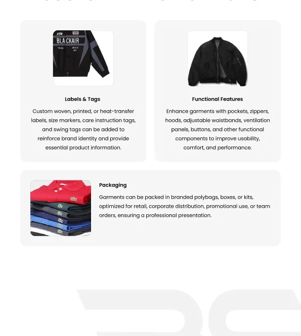 private label jackets supplier packaging OEM ODM outerwear manufacturer wholesale