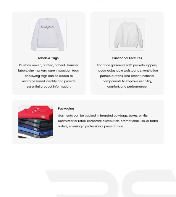 private label sweatshirts supplier packaging OEM ODM apparel manufacturer wholesale