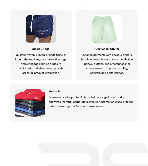 private label casual shorts supplier packaging OEM ODM apparel manufacturer wholesale