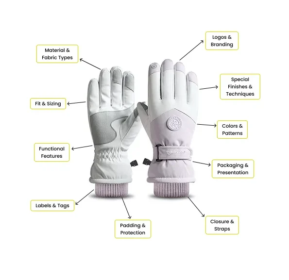 custom snowboard gloves supplier OEM sportswear ODM manufacturing private label winter gloves