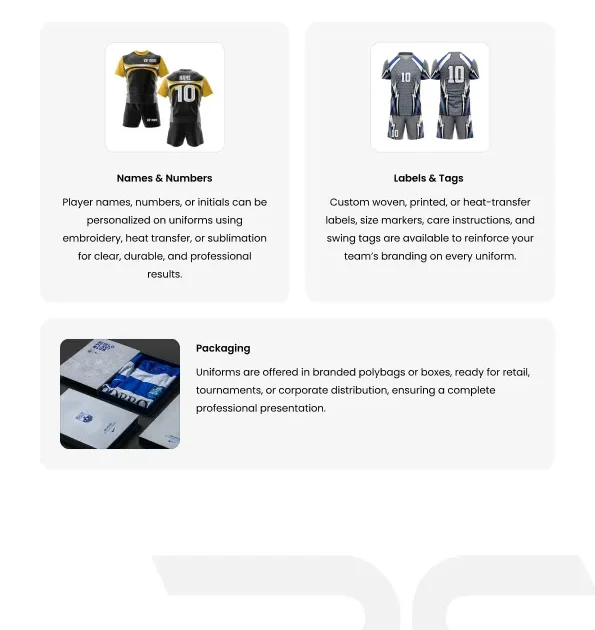 private label rugby uniform supplier bulk sportswear manufacturer custom labels tags packaging OEM ODM apparel production