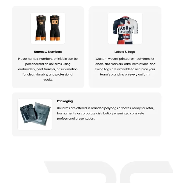 private label cycling uniform supplier packaging labels OEM ODM apparel manufacturer