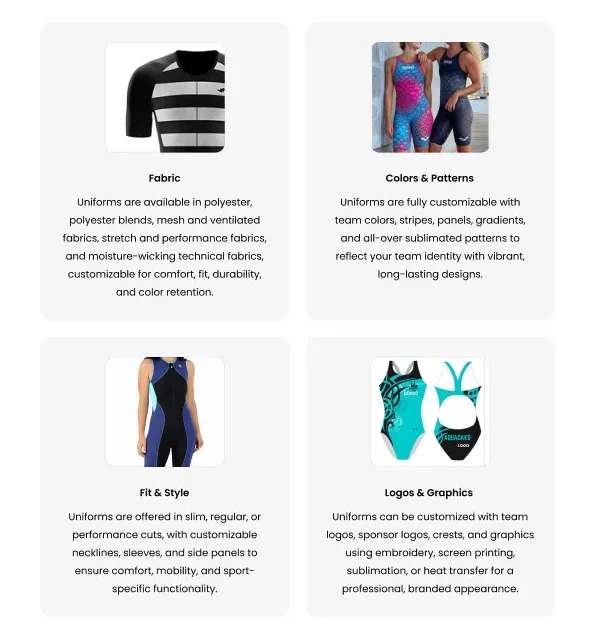 swimming uniform customization colors logos sublimation custom sportswear bulk supplier