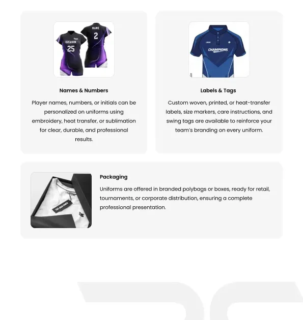 private label badminton uniform supplier packaging labels OEM ODM apparel manufacturer